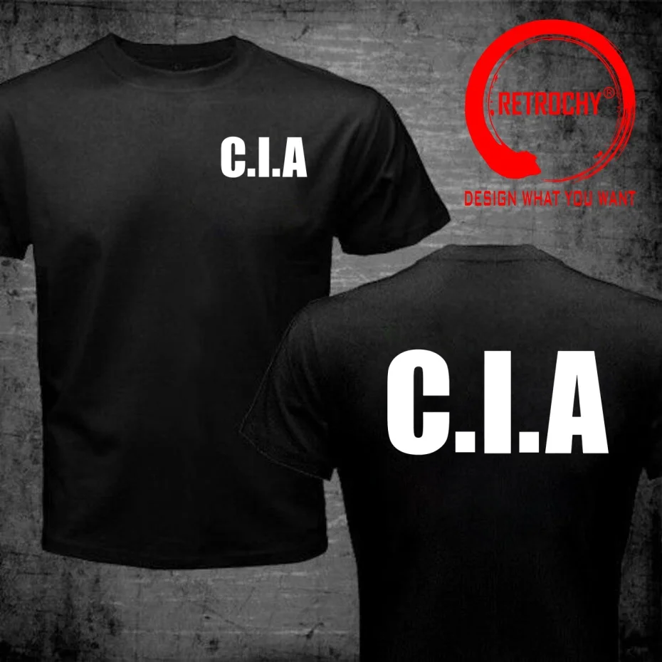 Camiseta con diseño divertido de la CIA de EE. UU., ropa informal a la moda para hombre, camisetas elegantes, camiseta de ocio, camiseta para hombre