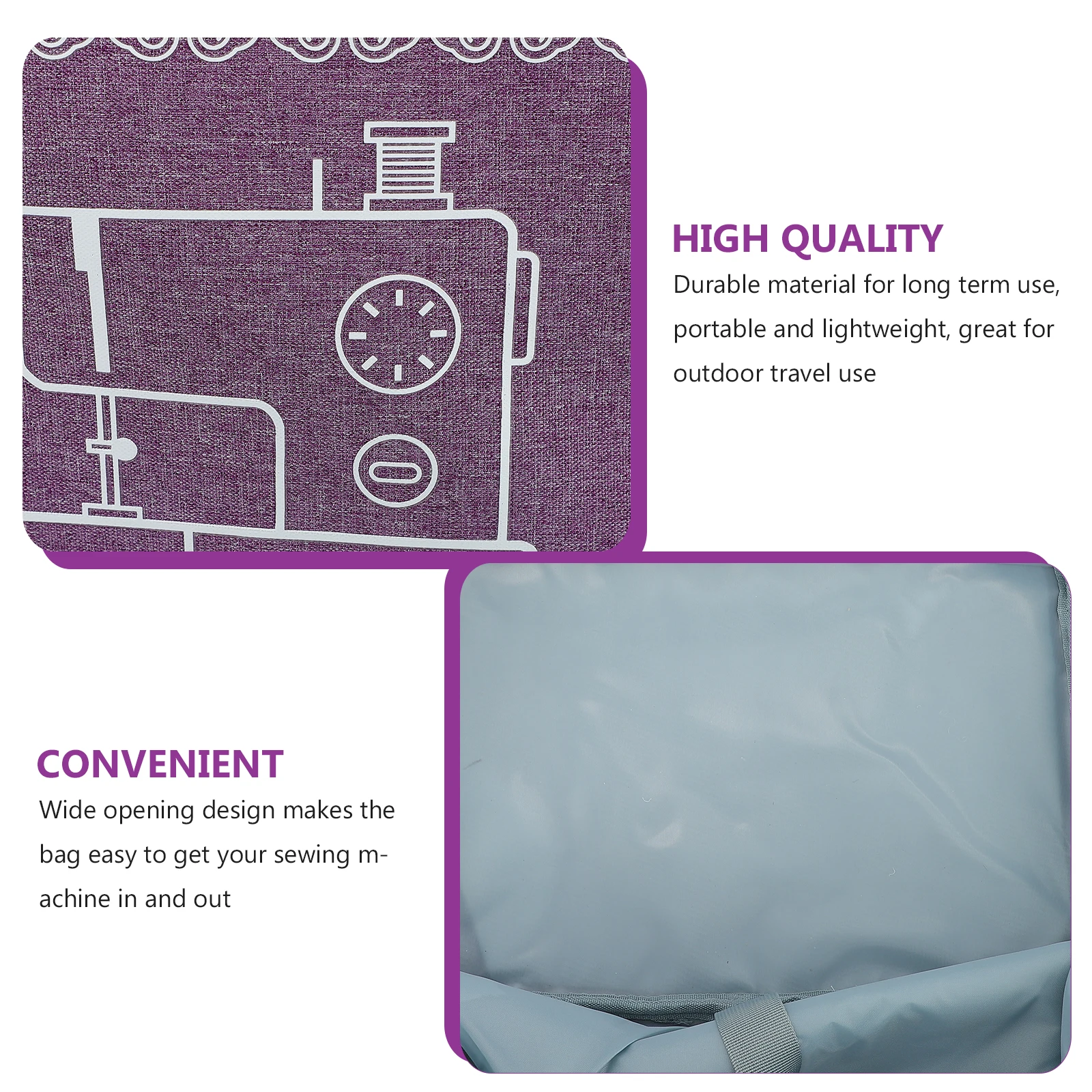 

Sewing Machine Bag Carrying Suitcase Oxford Cloth Violet Tote Storage with Handle Travel