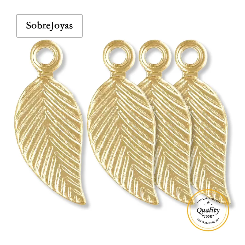 

Подвеска-лист из позолоченного золота 14K для самостоятельного изготовления браслетов, ожерелий и ювелирных изделий, фурнитура в виде листьев