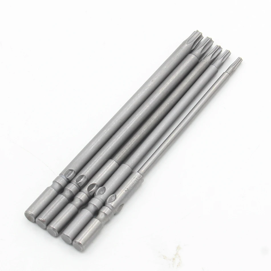 801 länge 100mm 150mm T7-T20 Torx-schraubendreher Bit Set 5mm Runde Schaft Elektrische Schraubendreher-bits Hand Werkzeuge