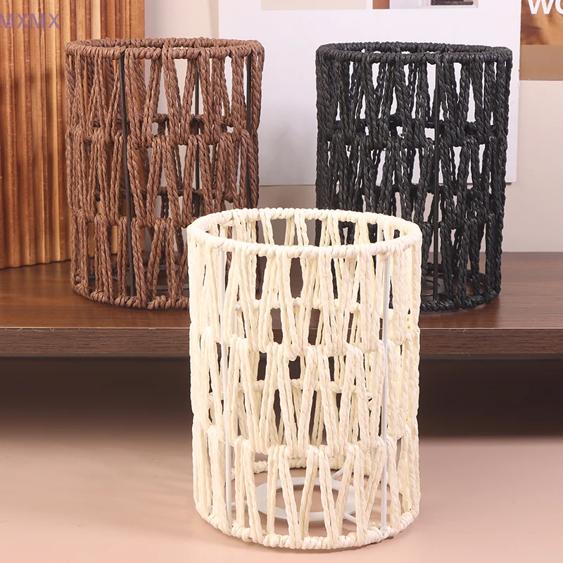 Bohemian Style Handwoven Rattan Lampshade 11.5x14.5CM Ceiling Lamp Light Cover For Home Cafe Hotel Decoration