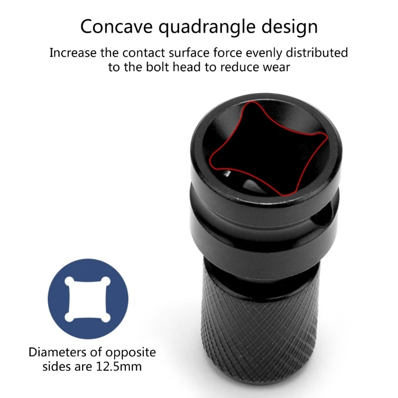 2PCS 1/2 inch Square Drives to 1/4 inch Hex Female Socket Adapter Converters Chuck Adapter for Impact Air Electric Wrench image 3