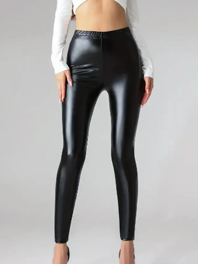 Shiny Leggings Silver Gold Sexy Leggins Clubwear Gothic Ladies Skinny Elastic Push Up Pencil Pants