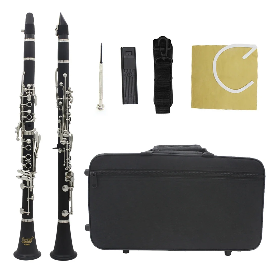 IRIN Bb Clarinet 17 Keys Bakelite Wooden Clarinette Black Grenadilla Professional Woodwind Instrument With Box Accessories Parts