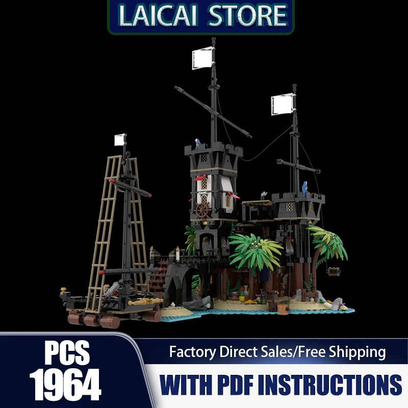 Pirate in the Bay of Swordfish Moc Building Bricks Pirate Fortress Model Technology Modular Blocks Gifts Toys DIY Sets Assembly