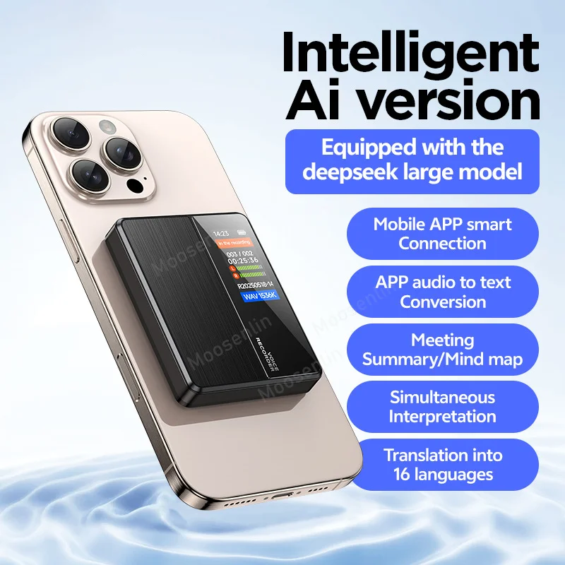 

Диктофон 128 ГБ с магнитной адсорбцией, аудио без потерь 1536K, запись вызовов, таймер/голосовая активация, воспроизведение наушников,