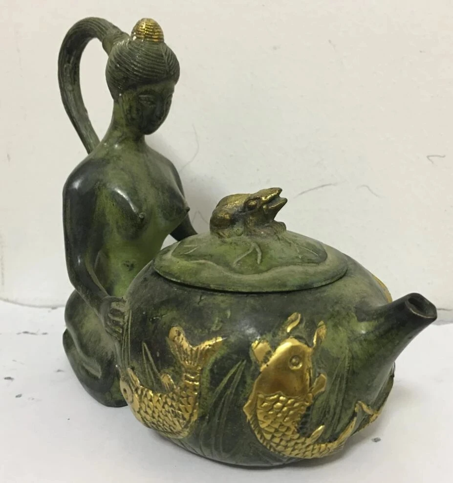 

Copper Statue Wholesale collection of exquisite Retro Old Brass Copper manufacturers direct sales Beauty wine pot ornaments