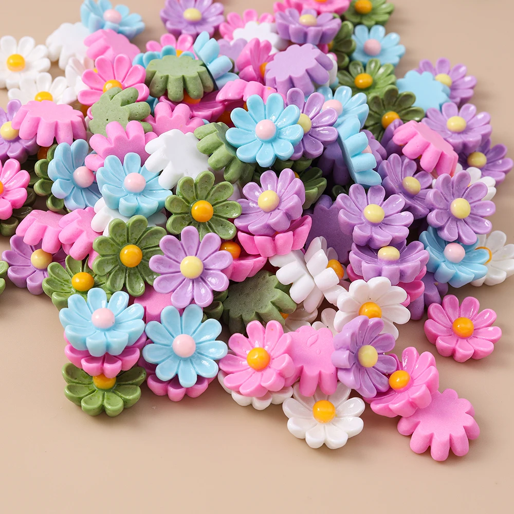 Leslie 15 Stück Neue Niedliche Mini Kawaii Blumen Flache Rückseite Harz-Cabochons Scrapbook DIY Mädchen Kinder Blumen-Haarspangen Schmuckzubehör – Detail 1