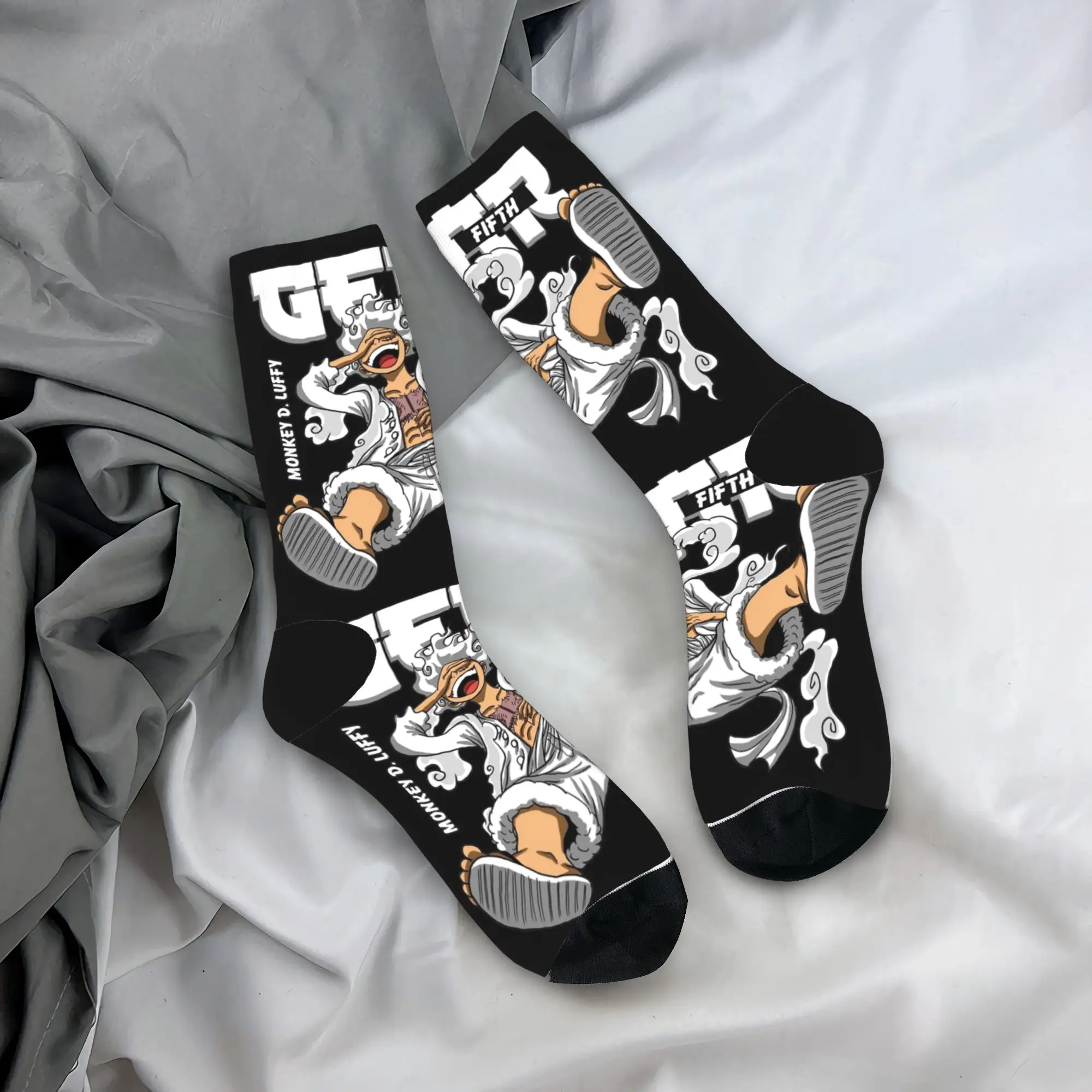 Fashion Male Men Socks Casual Luffy Gear Fifth Ones Pieces Sock Polyester  Graphic Women Stockings Spring Summer Autumn Winter