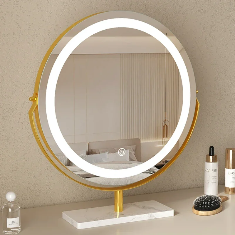 Minimalist Led Decorative Mirrors Modern Bedroom Desk Decorative Mirrors Makeup Espejo Redondo Home Decoration Luxury YY50DM