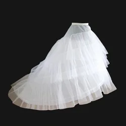 Crinolina para vestido de novia, enagua para novia, 2 aros con tren de caple, accesorios blancos y negros