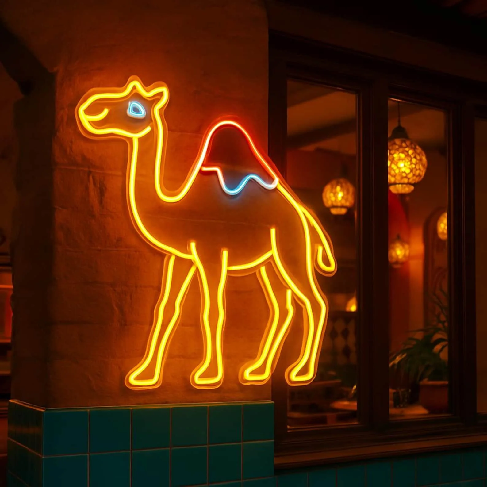 

Custom Animal Neon Sign Llama Alpaca Cartoon Animal Wall Art Decor USB Dimmable Sign for Bedroom