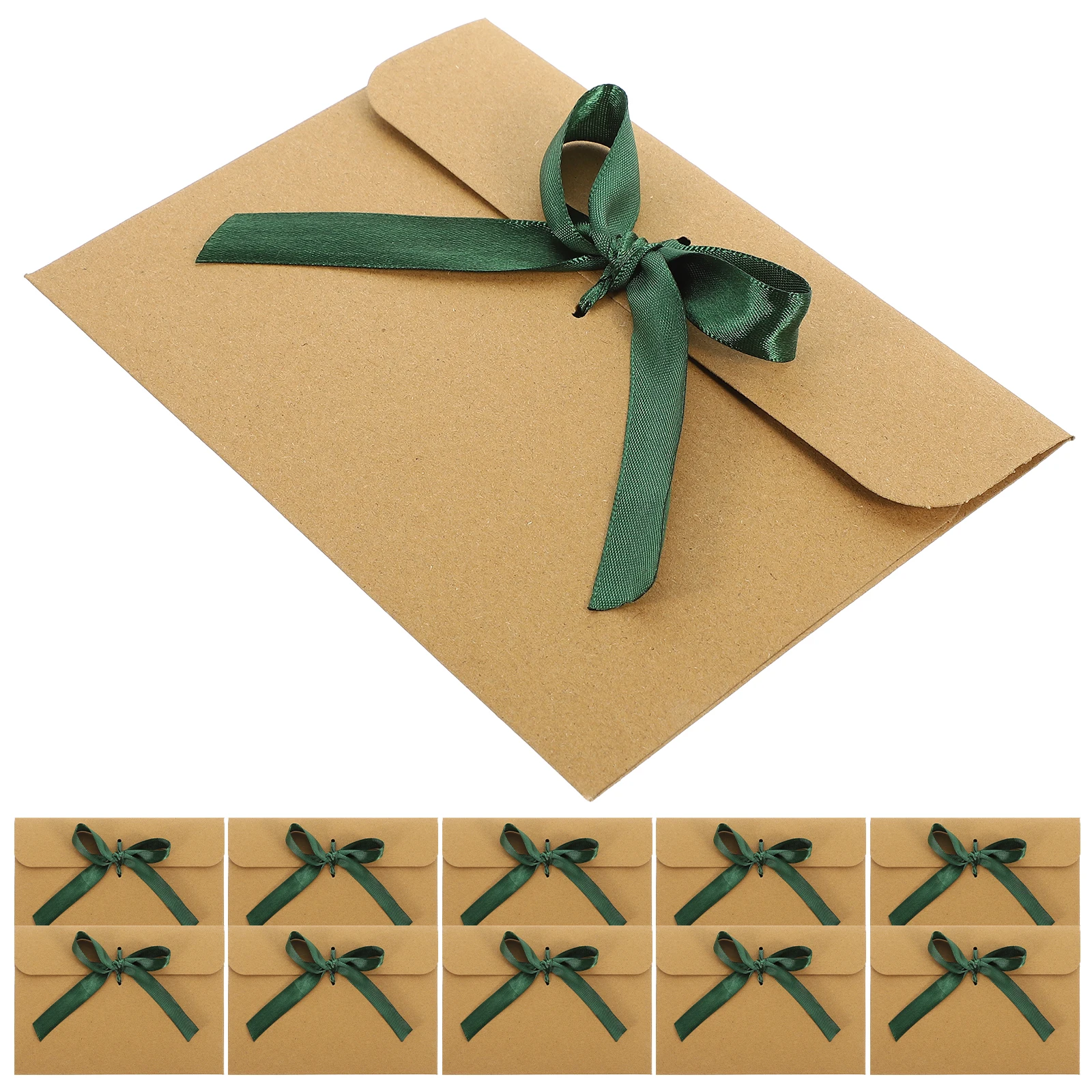 

50 Pcs Cards Kraft Paper Envelopes Bowknot Invitation Holders Vintage Stationery Small Size Wedding Party