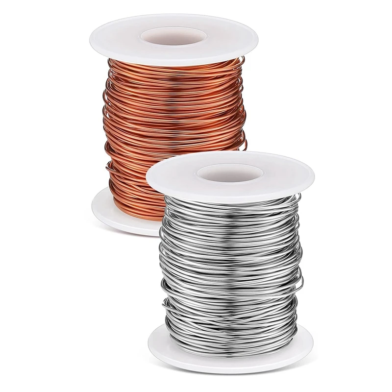 300 Ft 2 Rolls 18 Gauge Copper Wire Aluminum Wire Craft Wires For Sculpting, Armature, Jewelry Making, Gem Metal Wrap