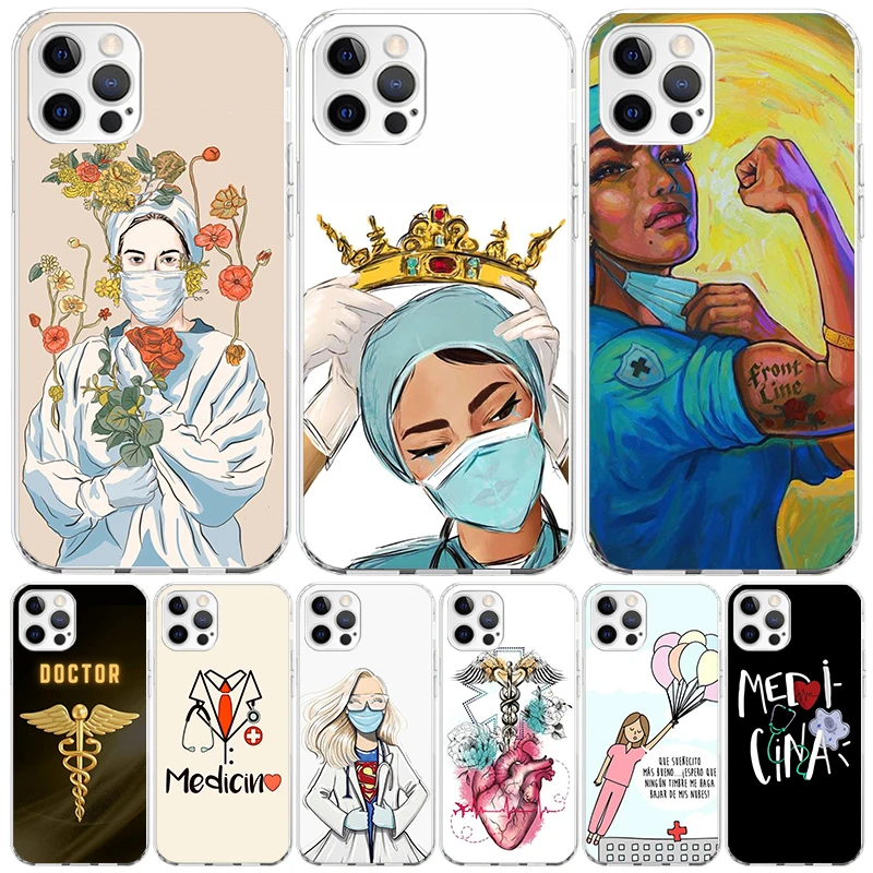 Medicine Nurse Doctor Case Phone Cover for Apple iphone 16 15 14 13 12 Mini 11 Pro Max X XS XR 7 Plus 8 + SE 2020 Trend Fundas