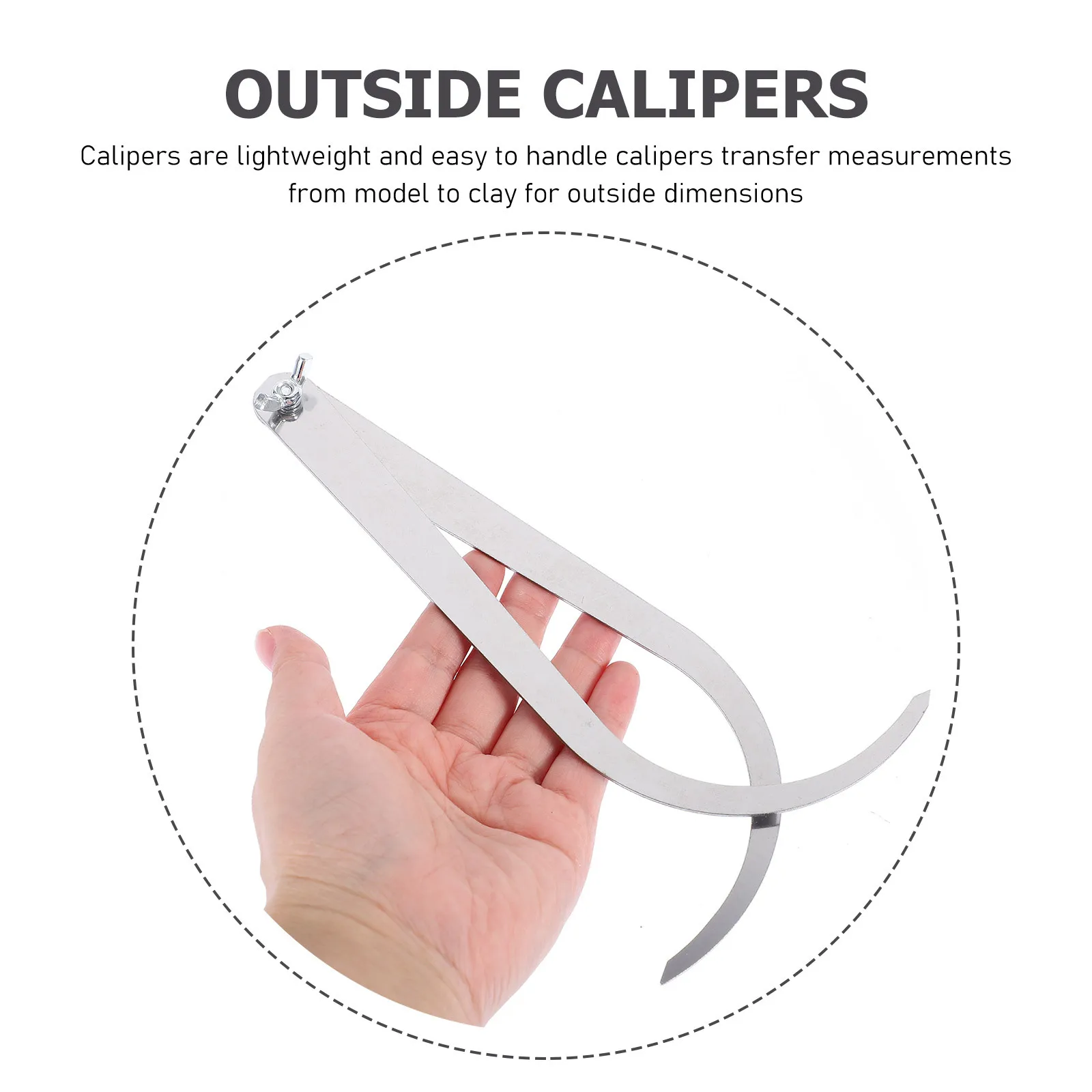 

3Pcs Metal Outside Caliper Stainless Steel Hardened Polished Points Clay Craft Shaping Modeling Supplies Pottery Sculpture