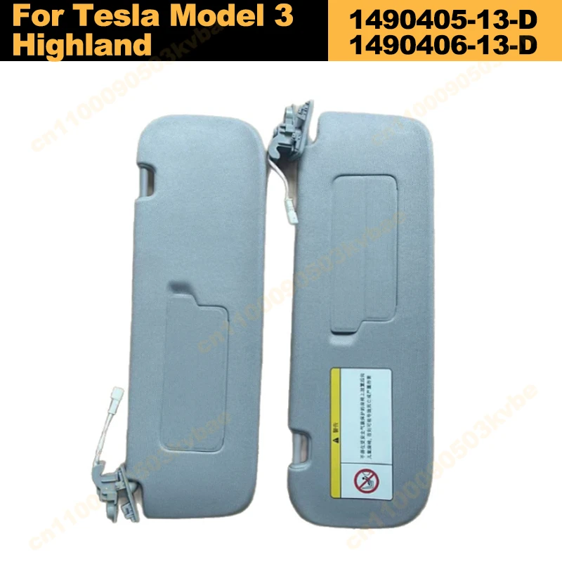 

Sun Visor For Tesla Model 3 Highland 2024 1490405-13-D 149040613D With New Front Windshield Main Driver Vanity Mirror Sun Visor