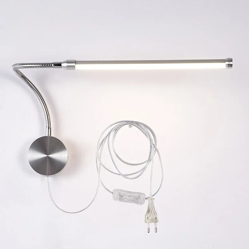 

Nice 6W LED Wall Lamp Indoor Bedroom Bedside Wall Lamp Reading Household Lighting With Switch Plug Wire