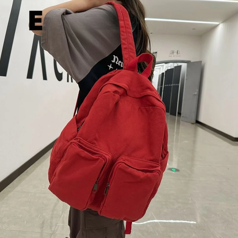 Fallow Literature and Art Canvas Backpack Preppy Large Capacity Package Refreshing Backpack School Backpack for College Student