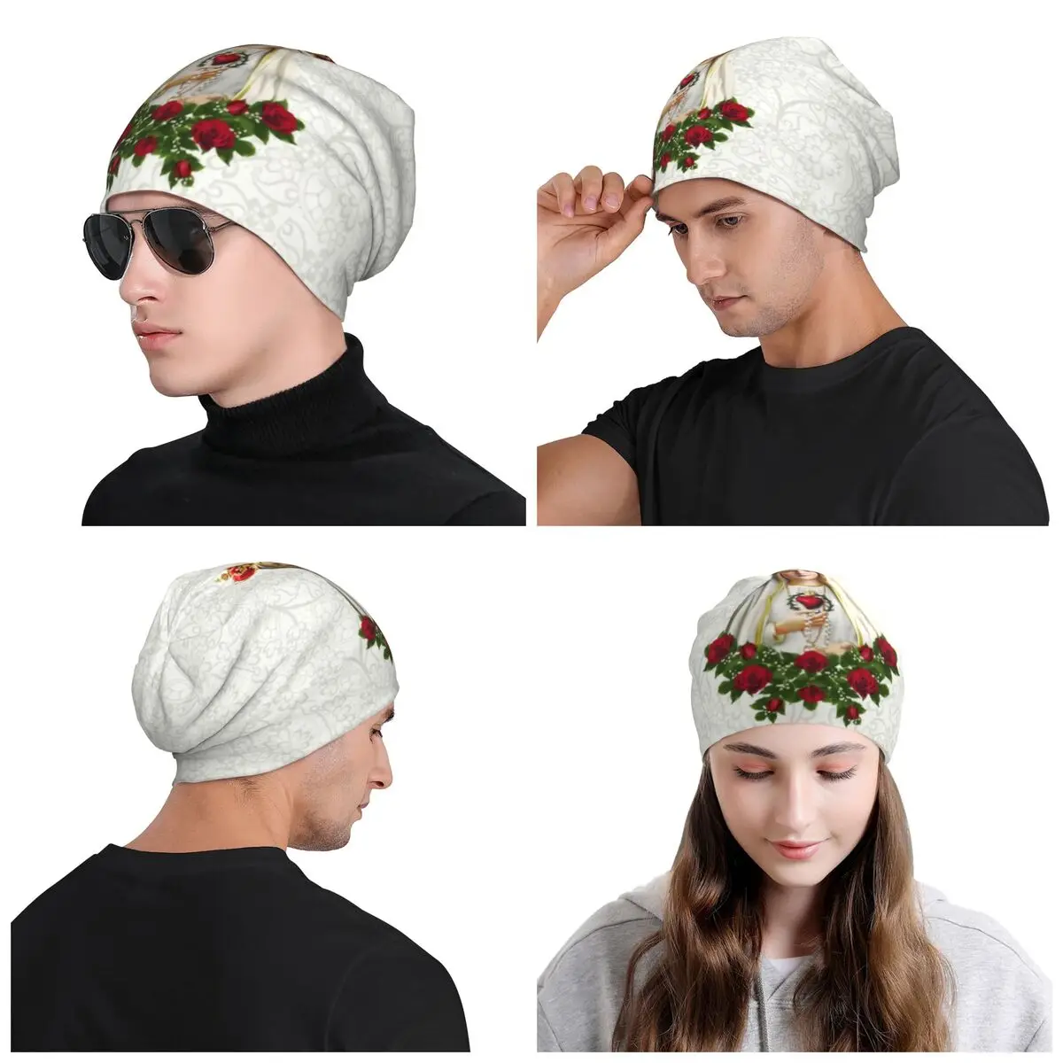 Bonnets Skullies de Notre-Dame de Fatima, Chapeau Chaud d'Hiver Cool, Chapelet du Portugal, Chapeaux de la Vierge Marie Catholique