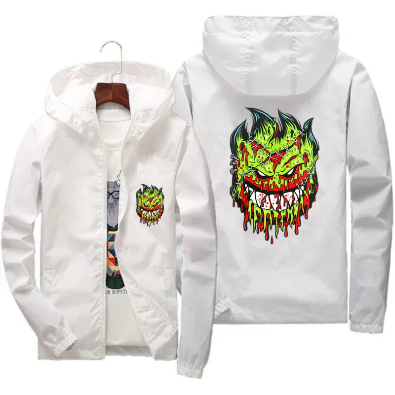 Ripper Spitfire Zombie Design Spitfire Wheels t shirt Street Windbreaker Men's Windbreaker Street Jacket Clothing Large Size 7XL