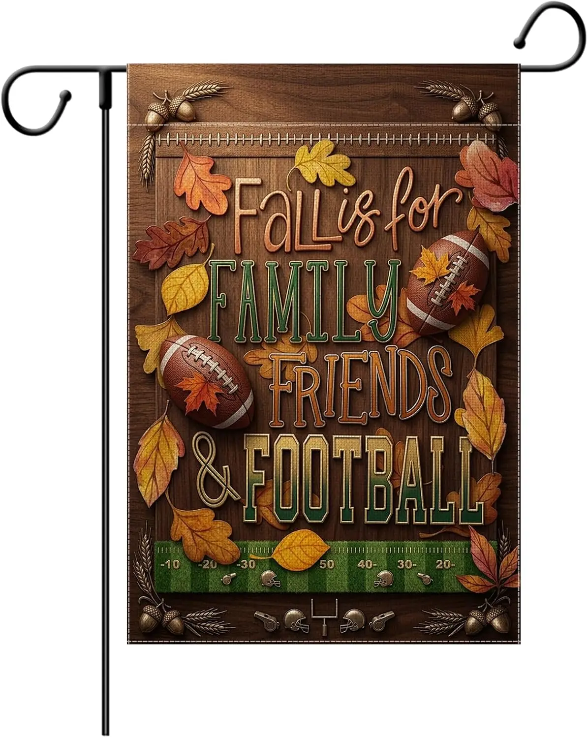Fall Football Garden Flag 12 x 18 Inch Double Sided, Fall Is For Family Friends Football Autumn Seasonal Holiday Yard Outdoo llp