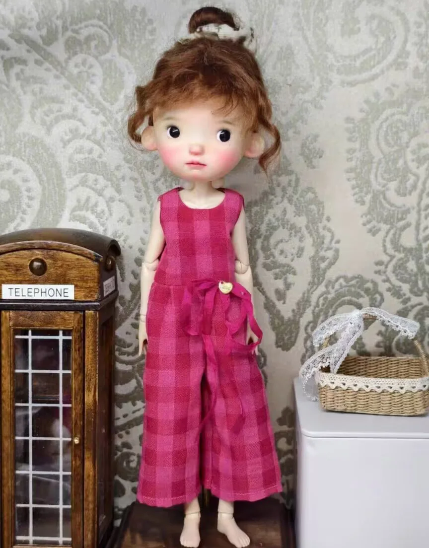 1set kawaii style 2025 Blythe/landoudou Jumpsuit + Flower Hat (Fit for Lulu,ymy24,Ob22,24,26,zone, Jenny)