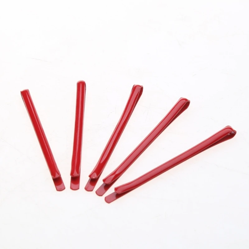 Red Hairpin Punk Metal Hair Side Clips Non Slip Bangs Hair Clips Bobby Pin 