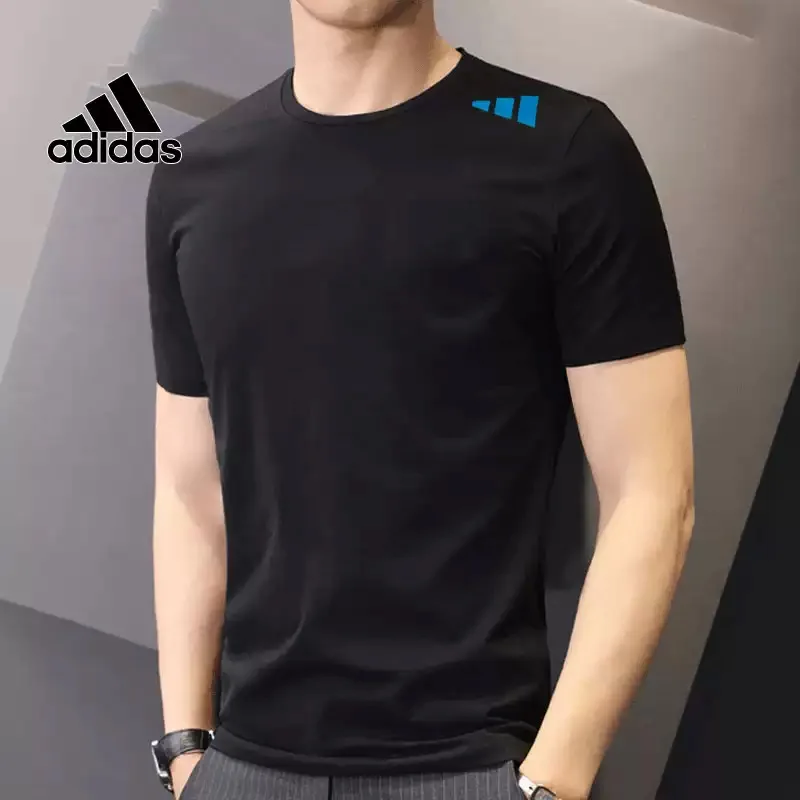 

Adidas Quick-Dry Short-Sleeved Men's New Style Black Round-neck Half-Sleeve Breathable Sports T-Shirt IB9093
