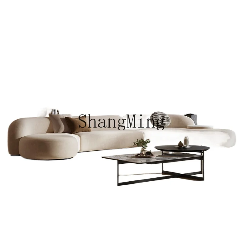 

LXY living room simple fabric light luxury large apartment fashion special-shaped curved cream wind corner combination sofa