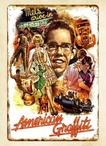 American Graffiti 1973 Movie Poster metal tin sign man cave wall restaurant pub