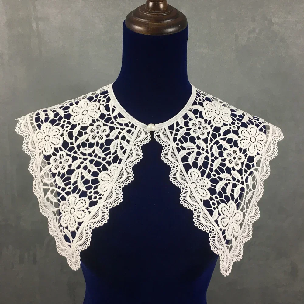 Black White Sweet Doll Collar Women Elegant Female Blouses False Collars Girl kawaii Floral Lace Fake Collar Clothes Accessories