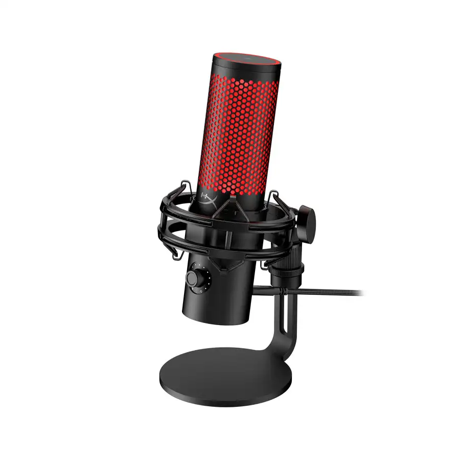 872V1AA QuadCast 2 USB Condenser Microphone for PC PS4 PS5 Mac Anti-Vibration Mount 4 Polar Patterns Gaming