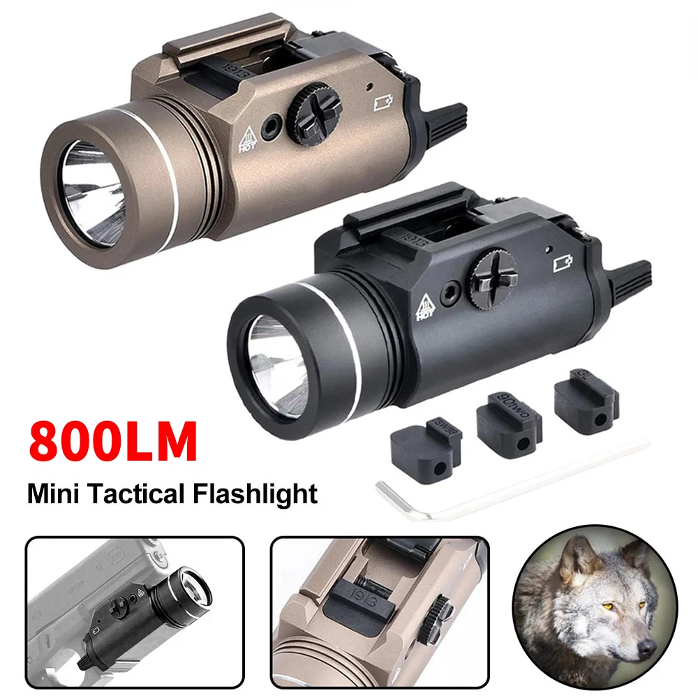 Flshlight tactique 800 lumens avec clés de localisation sur Rail, accessoires pour pistolet sur Rail de 20mm, lumière pour fusil Airsoft, chasse en plein air