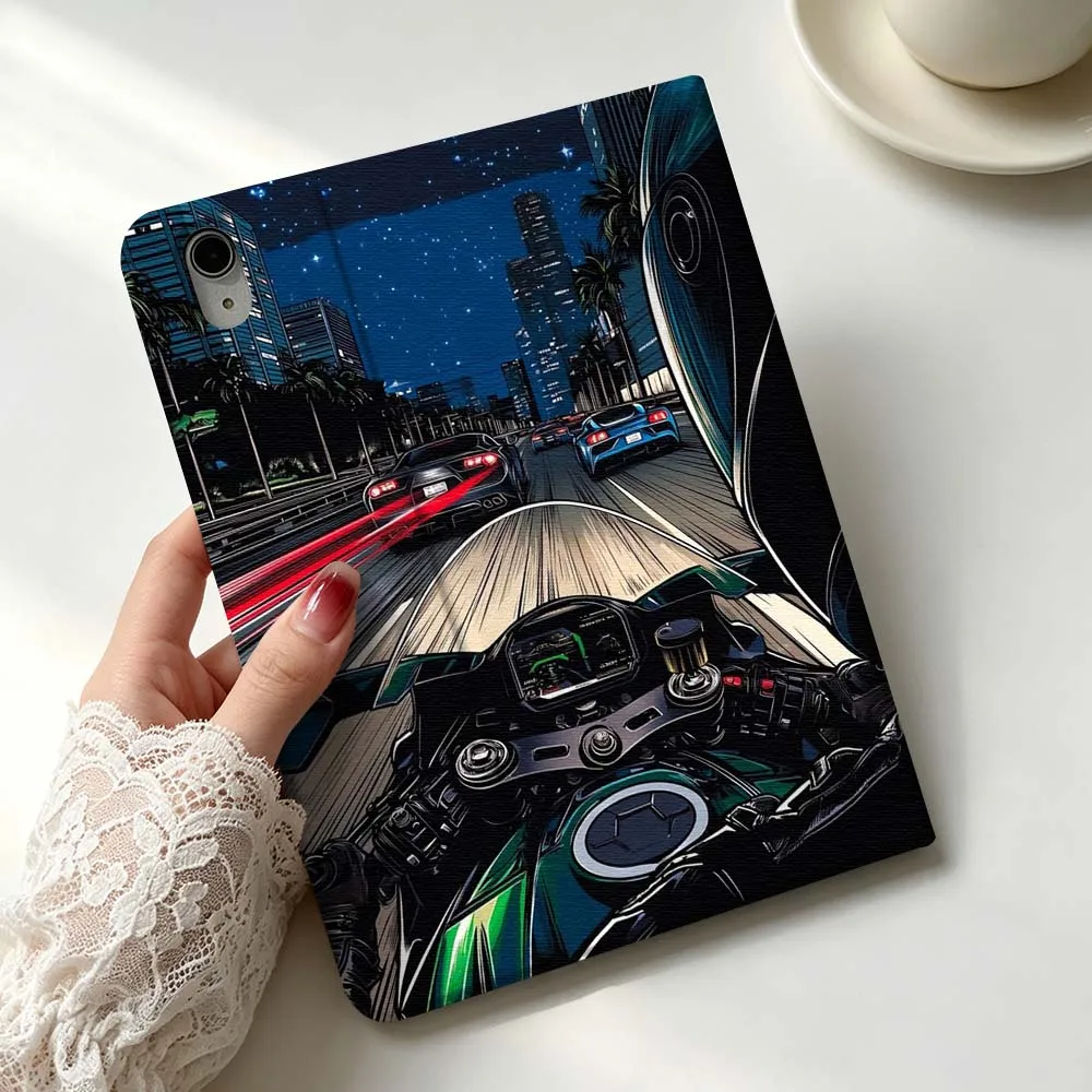 Art Cool Dark Car For Apple iPad Pro Mini A16 A17 A14 4 5 6 7 6th 7th Gen 9.7 12.9 11 13 M4 inch Tablet Case Soft