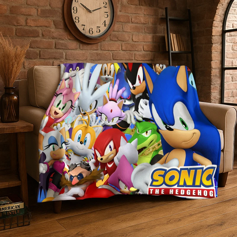 Classic Game S-Sonic Cartoon Soft Flannel Throw Blanket,Cozy Blanket for Bed,Couch,Sofa,Bedroom,Living Room,Travel,Picnic kids