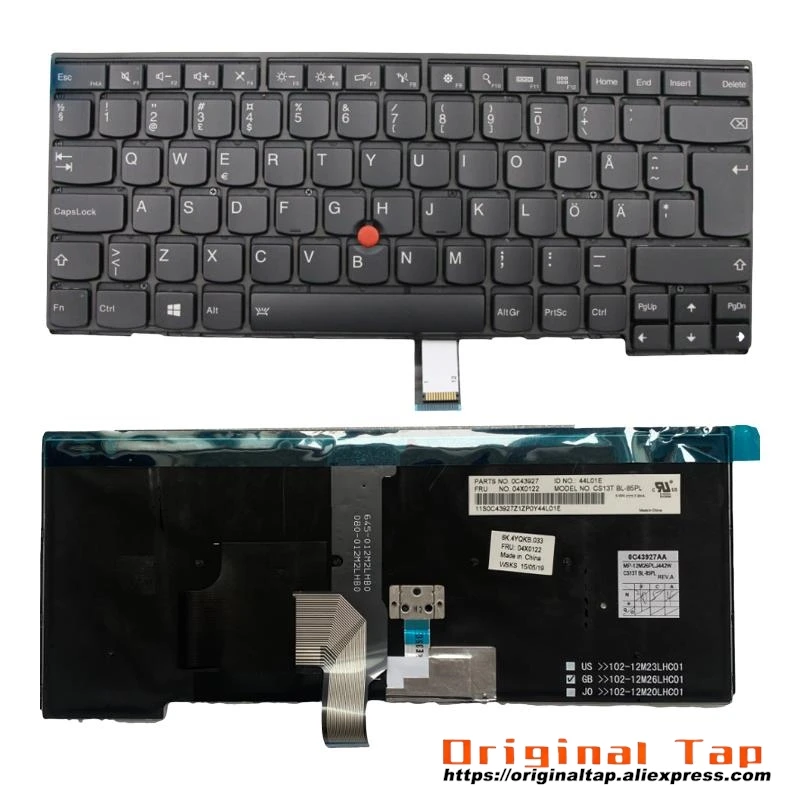 SE Swedish Finnish Backlit Keyboard for Lenovo Thinkpad T440 T440s T431s T440p T450 T450s T460 04X0127 00HW863 01AX336 04X0165