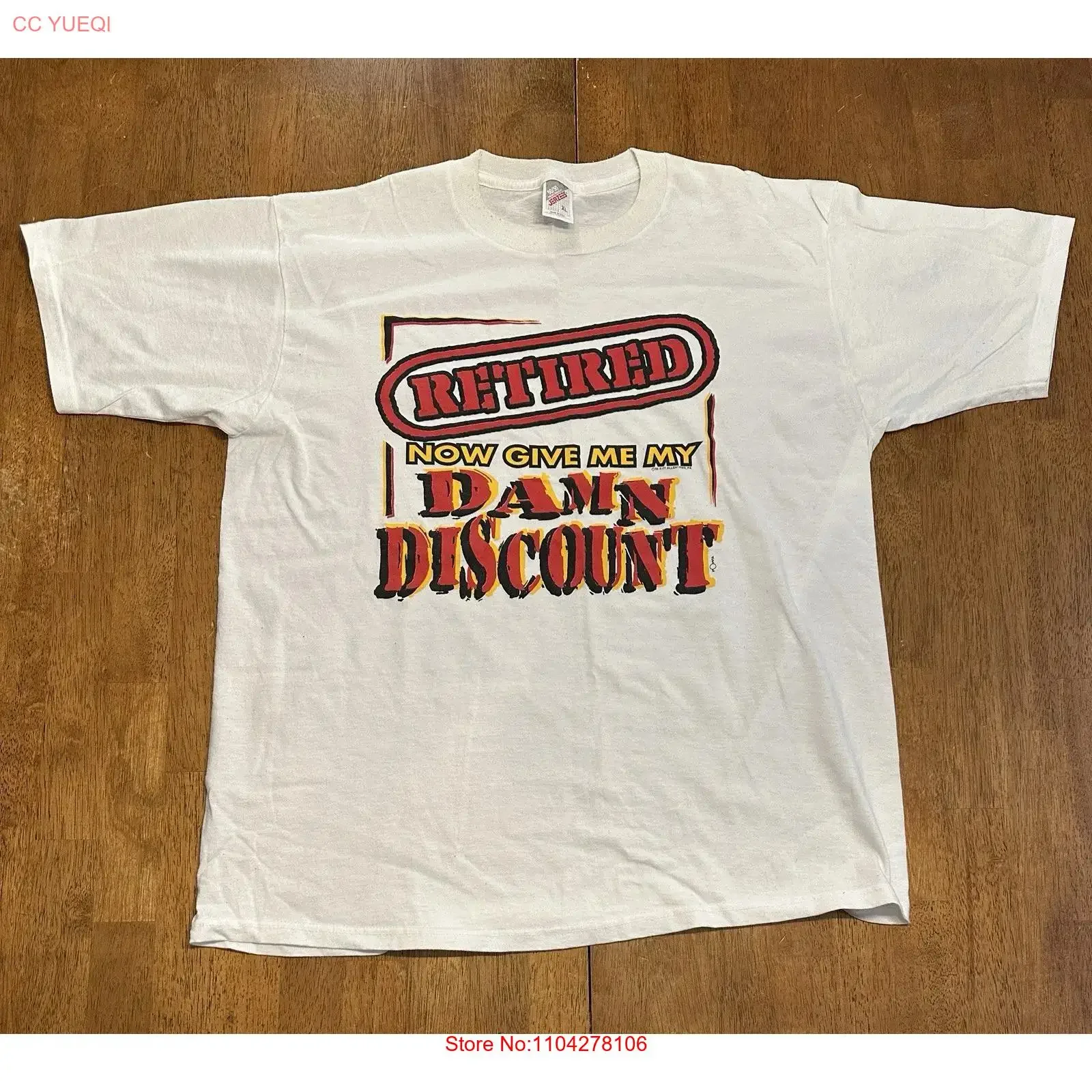 Vintage 90s Retired Funny T Shirt XL Give Me My Discount vintage Washed Casual Versatile Stretched designer clothes