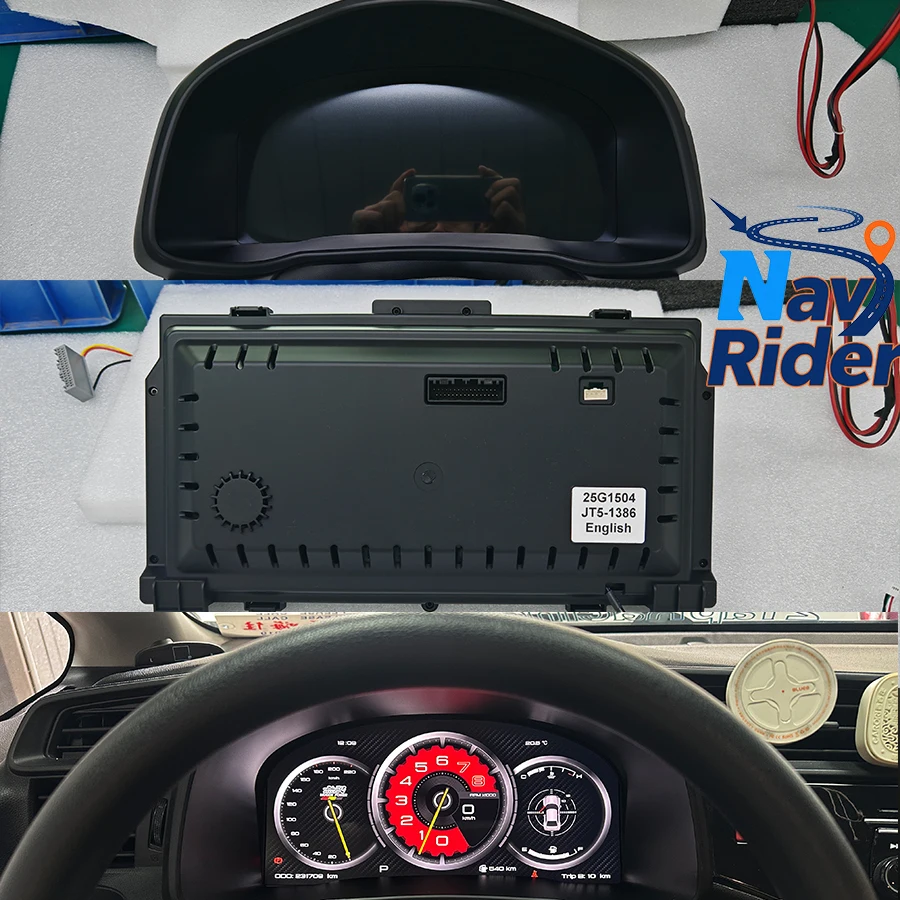 12.3 "لسيارة Honda Fit Jazz 2014-2020 ترقية الذكية العنقودية عداد السرعة لوحة الأدوات قمرة القيادة الافتراضية سيارة LCD شاشة لوحة القيادة