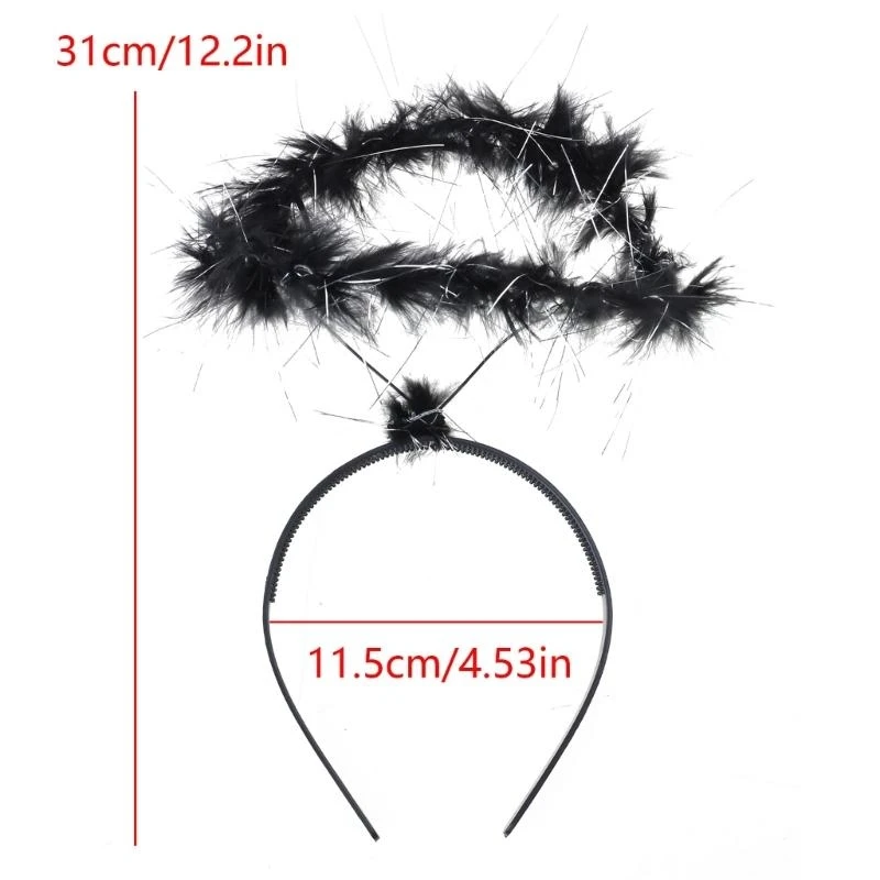 5asd enfants plume cheveux cerceau ange bandeau pour Halloween anniversaire Costume