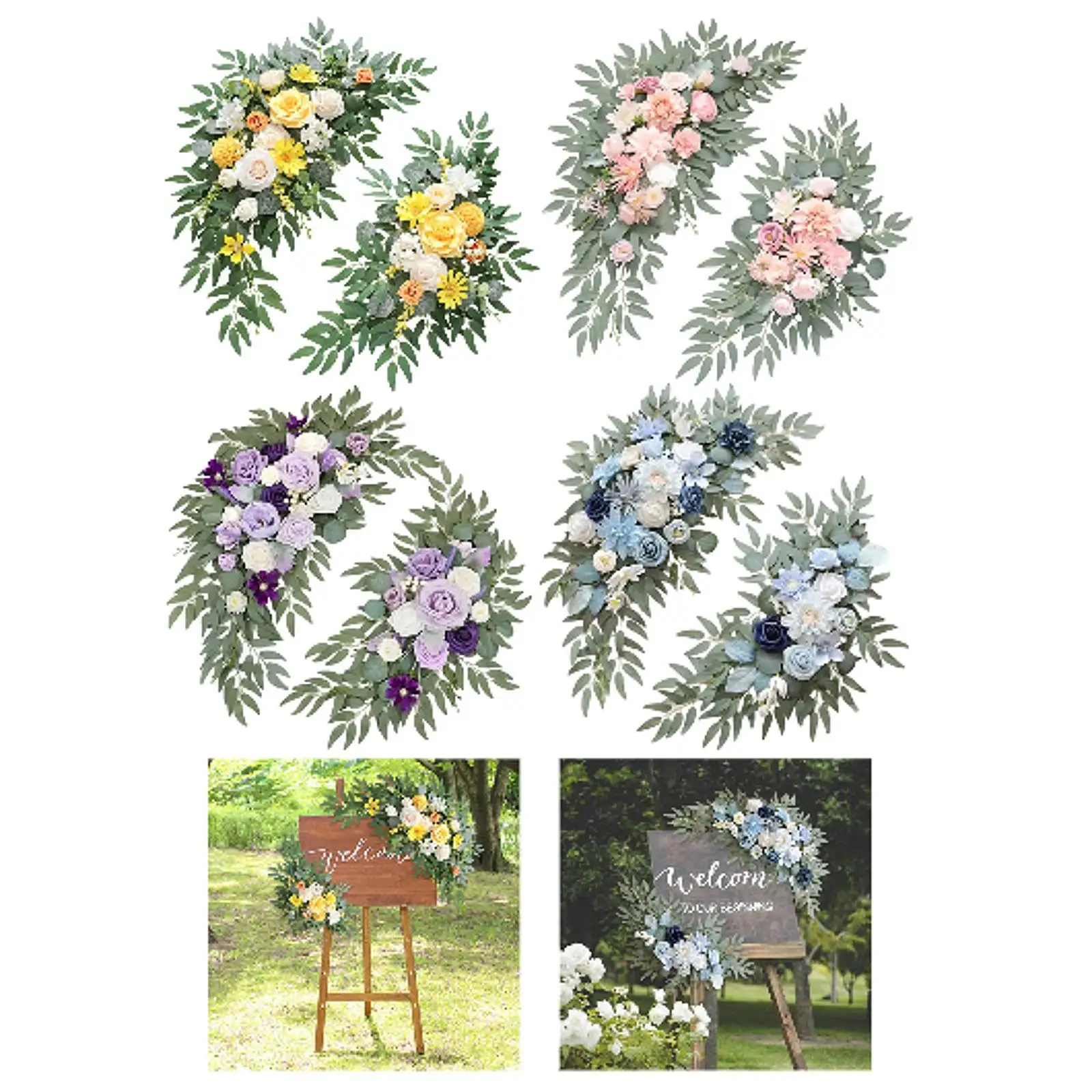 

2x Wedding Arch Flowers Decorations for Wedding Background Backdrop Window
