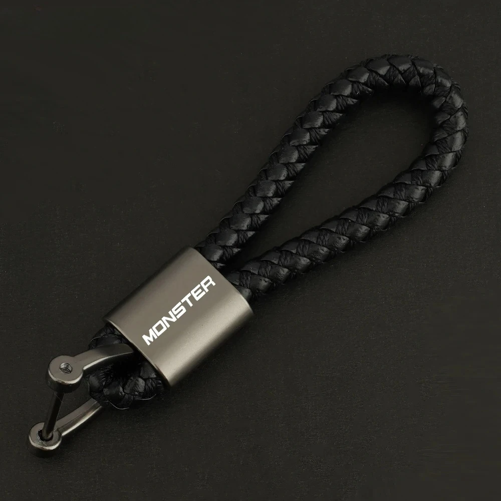 New Fashion Motorcycle Leather Rope Keychain For Ducati Monster 696 795 796 797 821 937 S2R 800 Keyring Key Chain Accessories