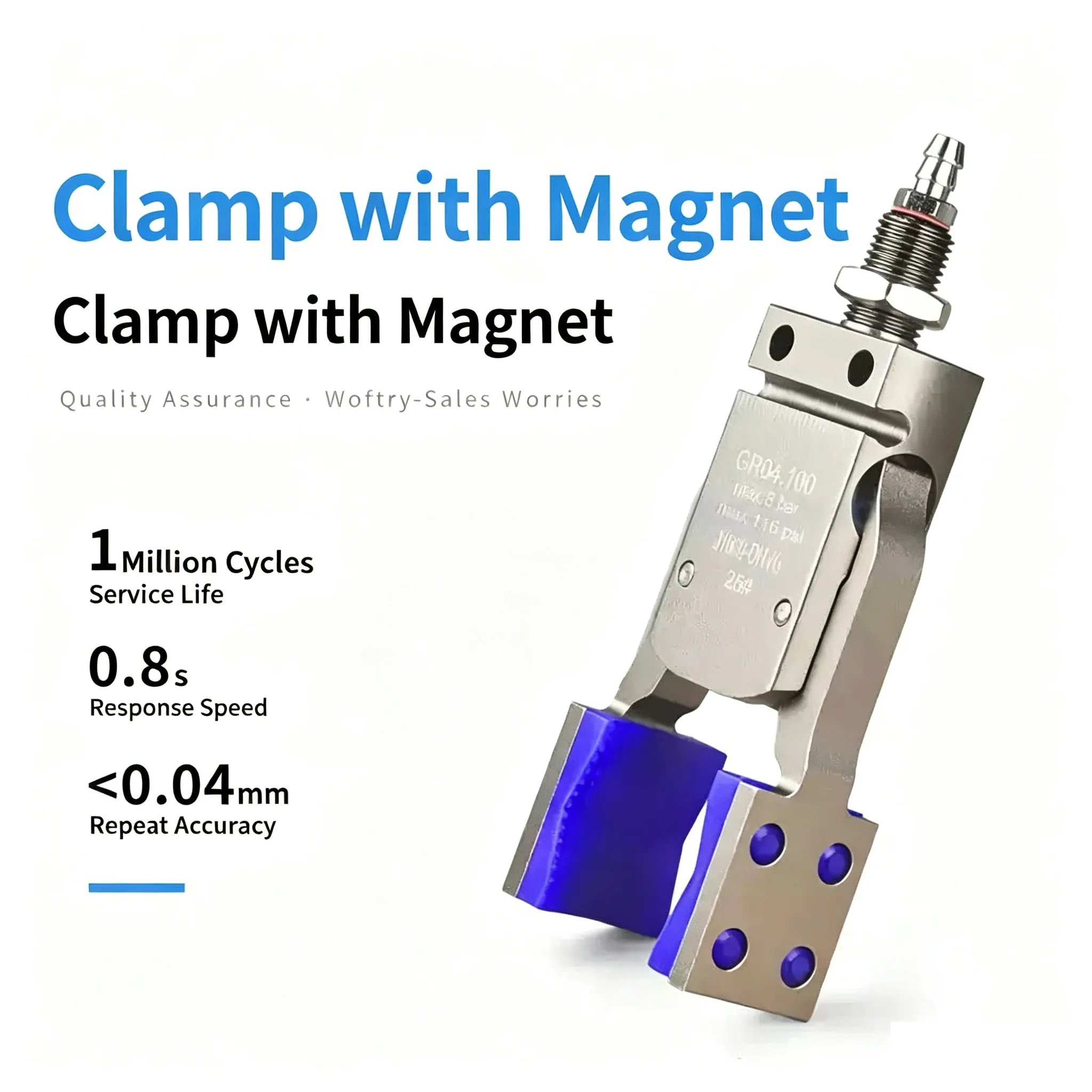 Pneumatic Gripper Manipulator Fixture with Adjustable Magnetic Induction Widening Antiskid for Injection Molding Product Clampin