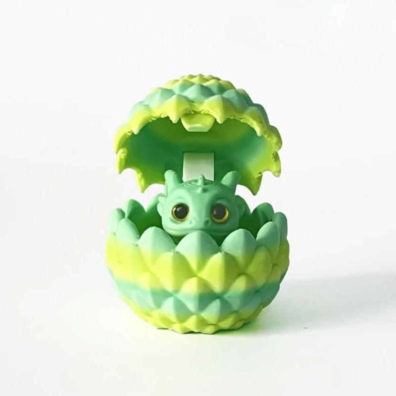 Śliczny Mini nadruk 3D Smok + Zestaw zabawek z jajkiem Kreatywna symulacja Model jajka smoka Ozdoby do dekoracji domu Prezenty dla dzieci