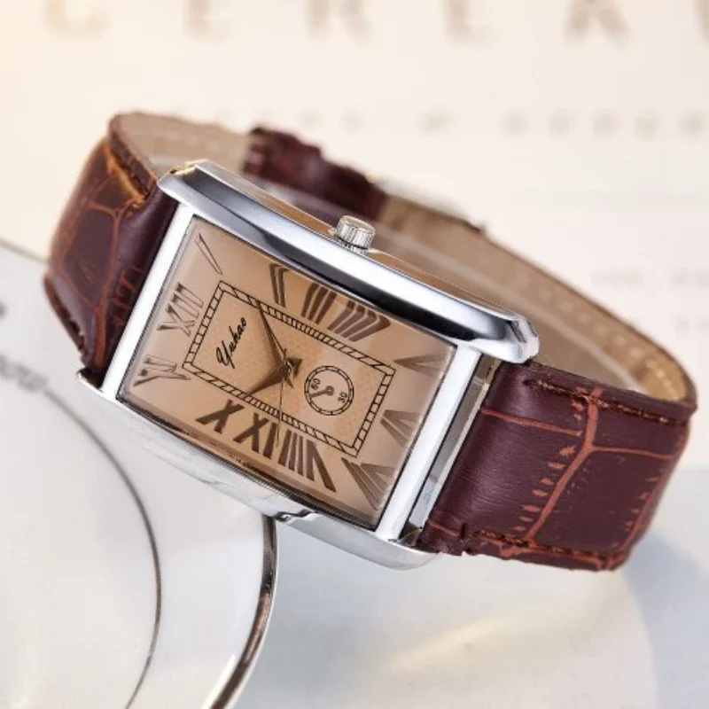 Couple Luxury Quartz Watch, Rectangle Dial Gift