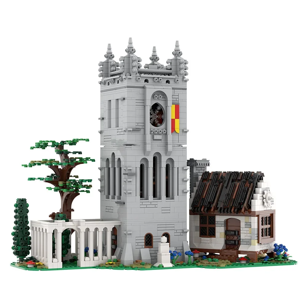 Gobricks MOC Vintage Castle Library Medieval Library Building Blocks Model Mysterious  Bricks Assembled Toy for Children Gift