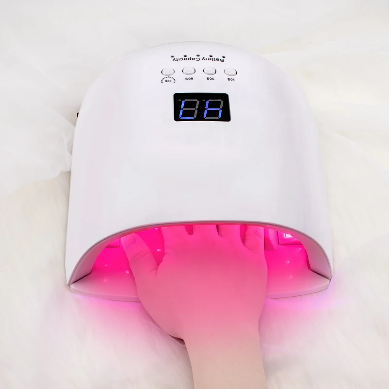 Oplaadbare Cordless Nail Uv Led Lamp Nail Lamp 86W Draadloze Gel Nagellak Droger Rood Licht Manicure Licht Met Handvat