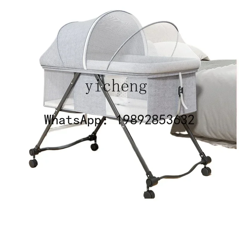 AG  Crib Multifunctional Foldable Portable Baby Removable Bassinet with Wheels