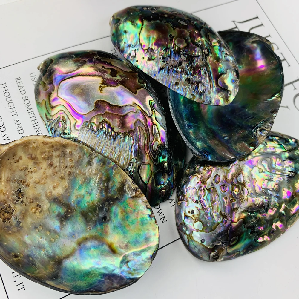 2PC 25-30mm Natural Abalone Shell Double-sided Aurora Pendant Paua MOP Charm DIY Necklace Jewelry Making Ocean Scene Decor Gifts