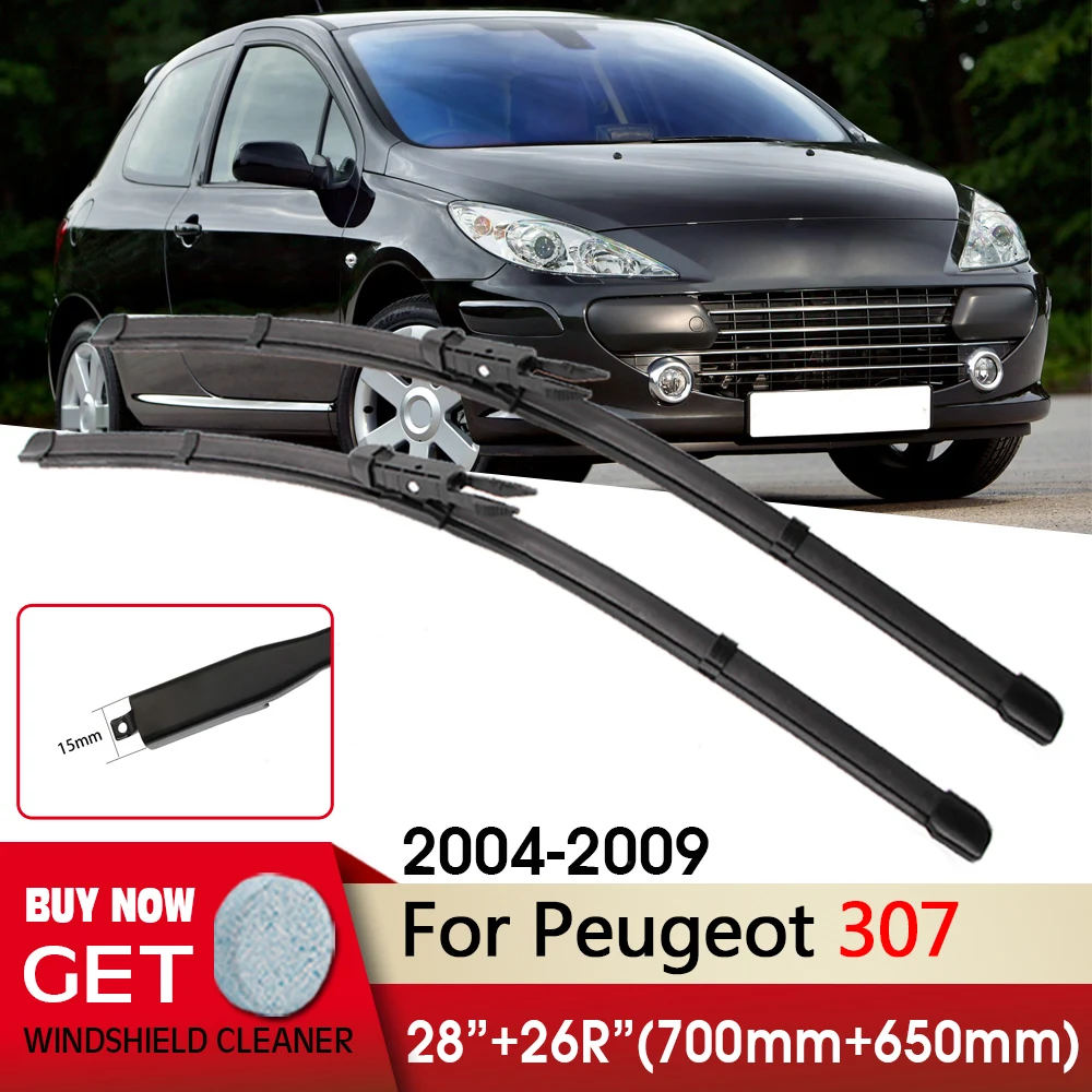 

Car Wiper RHD & LHD Front Wiper Blades 28"+26R" For Peugeot 307 2004-2009 Fit Pinch Tab Arm Windscreen Wipers Auto Accessories